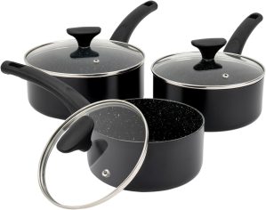 3 Piece Non-Stick Saucepan Set with...
