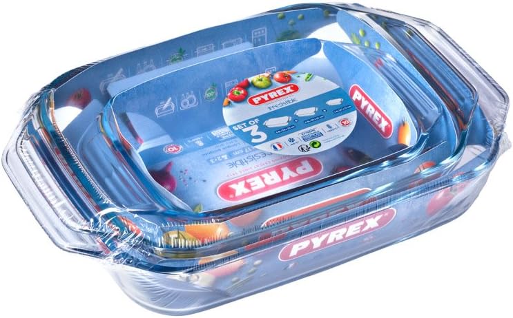 Pyrex 8023510 Set of 3 Borosilicate Glass Oven Plates – Extreme Resistance – Made in France - Image 4