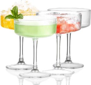 Martini Glasses Set of 4, Unique Ri...