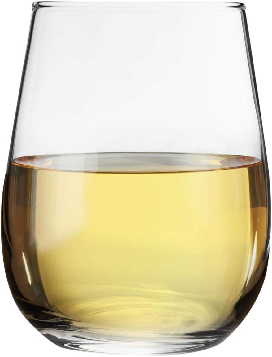LAV 12x Clear 360ml Gaia Stemless White Wine Glasses - Large Kitchen Water Gin Cocktail Party Glass Tumbler Goblets Set - Image 4