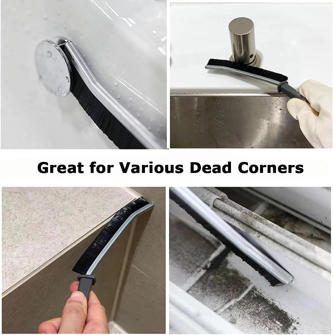 5 Pcs Crevice Cleaning Brush Set, Tile Grout Cleaner Brush, Hard Bristle Gap Brush Multifunctional Recess Groove Cleaning Tools for Bathroom, Kitchen, Window and Door (5) - Image 2