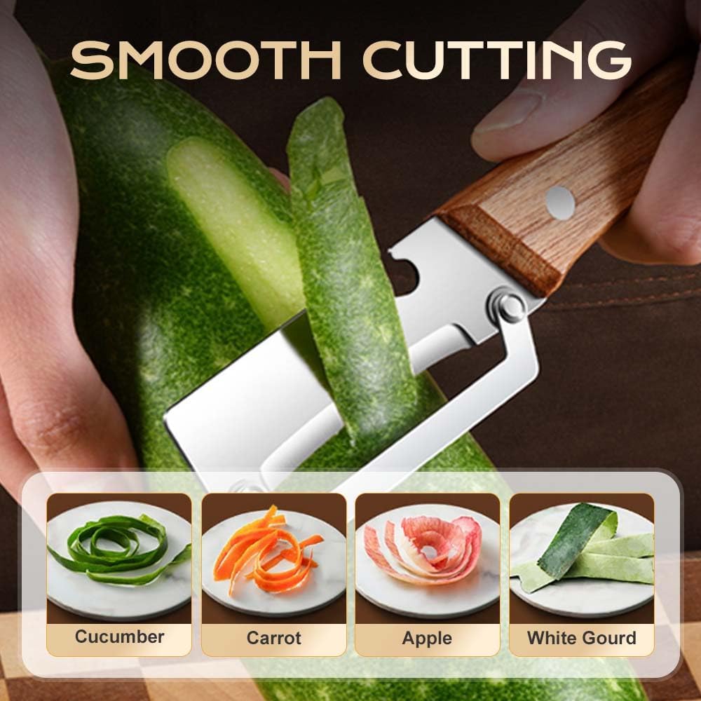 Multi-Functional Vegetable Peeler for Kitchen, 2026 New Vegetable Peeler, Ergonomic Potato Peeler & Fruit Slicer, Sharp Blade for Carrot, Apple, Kiwi, Orange, Easy Grip Kitchen Tool (2pcs) - Image 4
