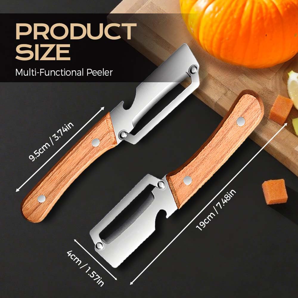 Multi-Functional Vegetable Peeler for Kitchen, 2026 New Vegetable Peeler, Ergonomic Potato Peeler & Fruit Slicer, Sharp Blade for Carrot, Apple, Kiwi, Orange, Easy Grip Kitchen Tool (2pcs) - Image 6
