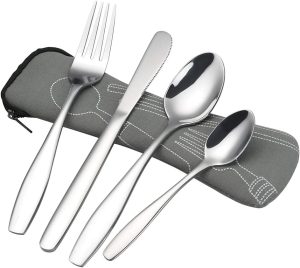 4 Piece Portable Flatware Service f...