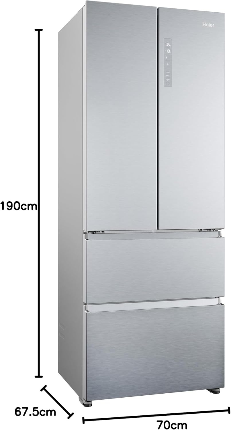 Haier FD 70 Series 5 Freestanding American Fridge Freezer, 4 Doors, Total No Frost, E Class, Air Surround, MyZone Plus, Touch Display, 446L Total Capacity, Gentle Silver, 70x68x190 cm - HFR5719ENMG - Image 8