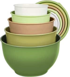 Greentainer Plastic Mixing Bowls Se...