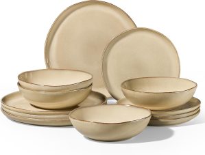 Homikit 12-Piece Dinner Set, Reacti...