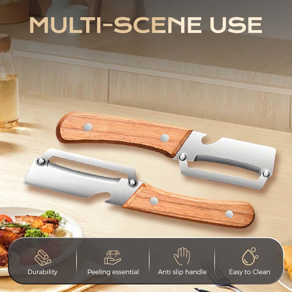 Multi-Functional Vegetable Peeler for Kitchen, 2026 New Vegetable Peeler, Ergonomic Potato Peeler & Fruit Slicer, Sharp Blade for Carrot, Apple, Kiwi, Orange, Easy Grip Kitchen Tool (2pcs) - Image 2