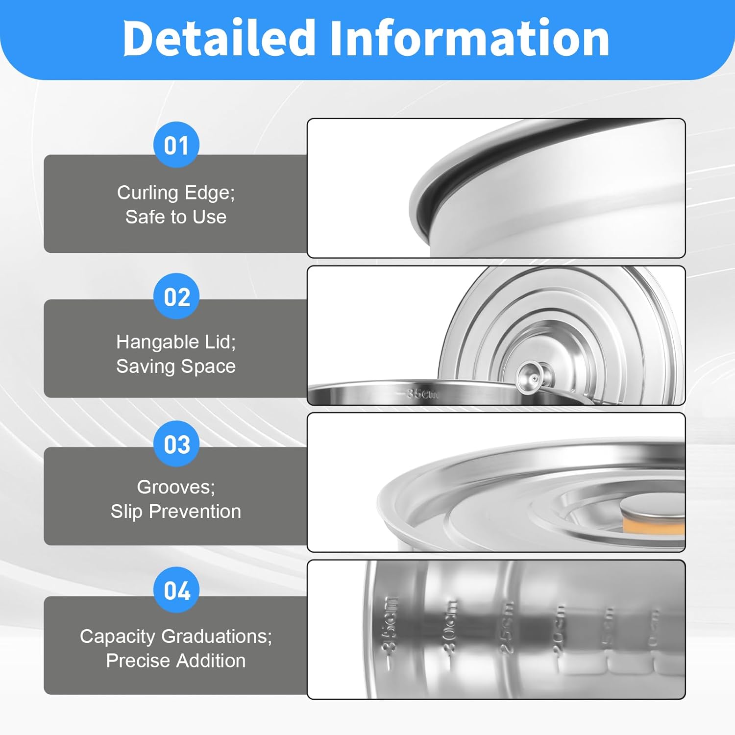 Stainless Steel Stockpot, Deep Soup Pot with Lid, 47 * 36cm Big Pot for Cooking Stock Pot 35L Commercial Grade Stock Pot, Cookware Sauce Pot for in Hotels, Restaurants, Kitchens - Image 8