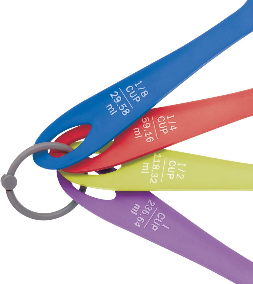 Colourworks 4 Piece Measuring Cup Set, Multi-Coloured Plastic Rainbow Scoops/Spoons Kitchen Utensils, Accessories for Cooking and Baking, Brights - Image 2