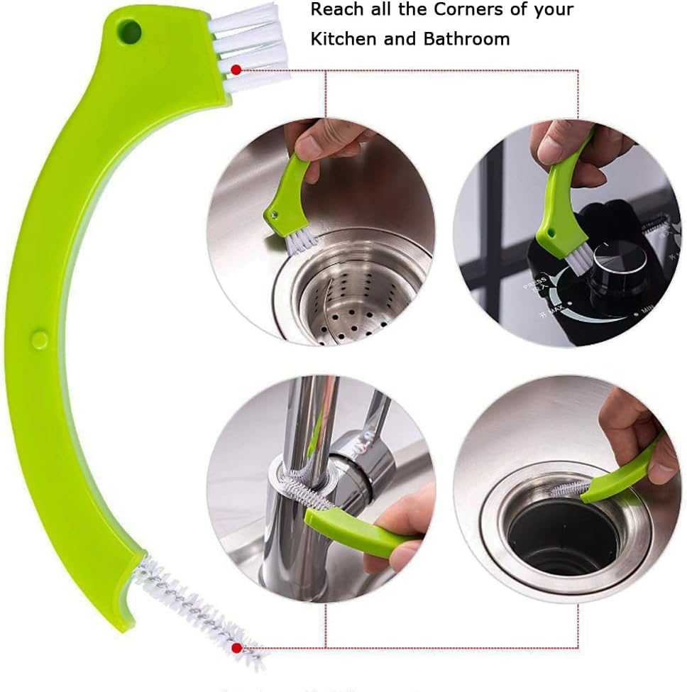 5 Pcs Crevice Cleaning Brush Set, Tile Grout Cleaner Brush, Hard Bristle Gap Brush Multifunctional Recess Groove Cleaning Tools for Bathroom, Kitchen, Window and Door (5) - Image 4