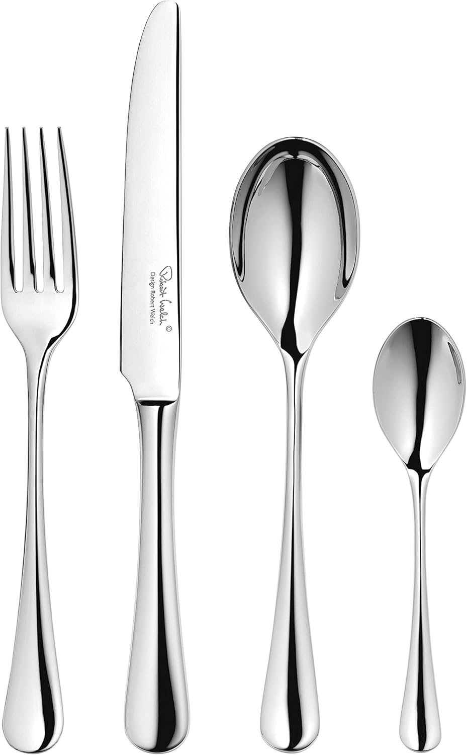 Robert Welch Radford Bright, 24 Piece Cutlery Set for 6 People. Made from Stainless Steel. Dishwasher Safe.