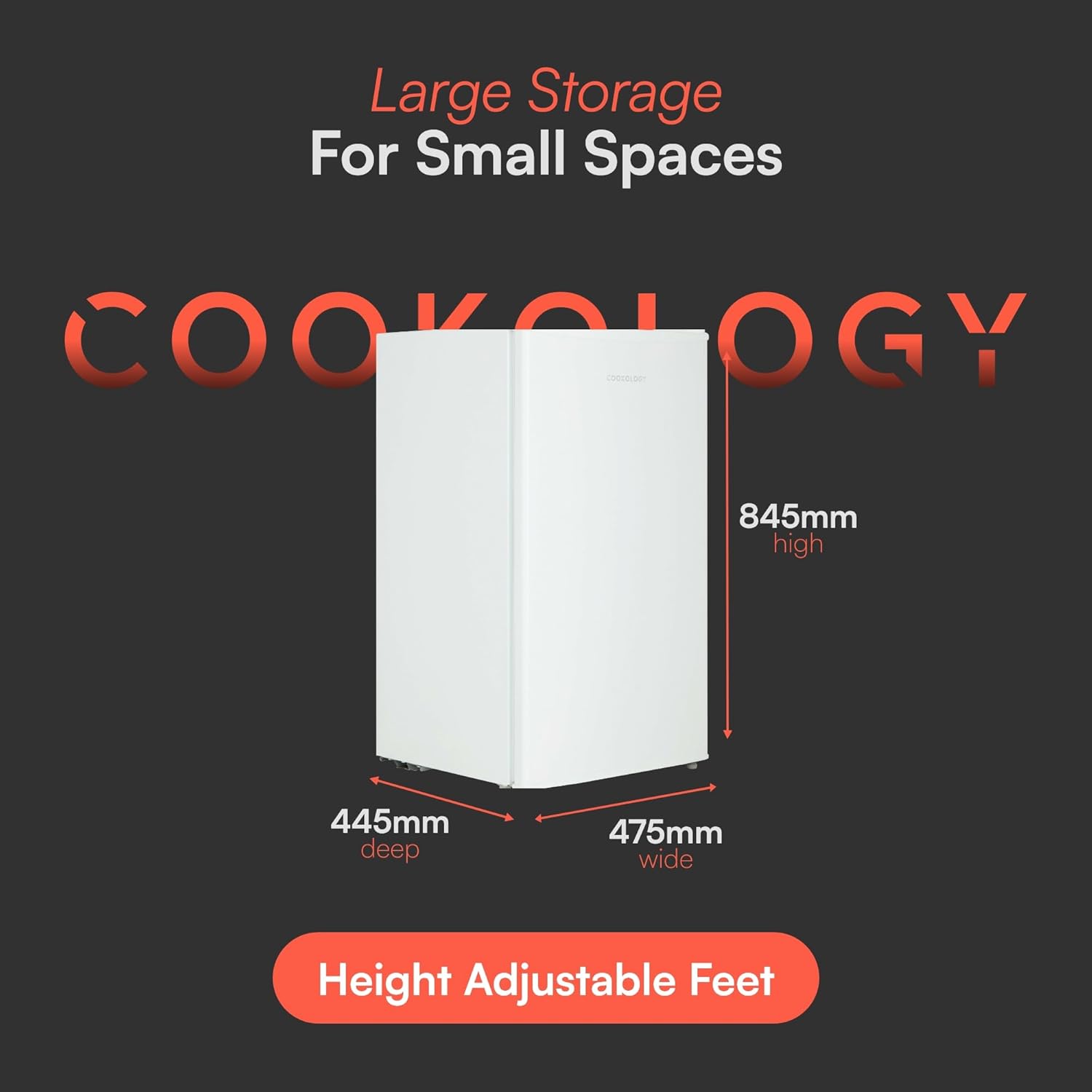 Cookology UCFZ60WH Freestanding Under Counter Freezer in White - 60 Litre Capacity - 48cm Width - Practical Reversible Door - 3 Large Compartments - 4 Star Rating - Image 3