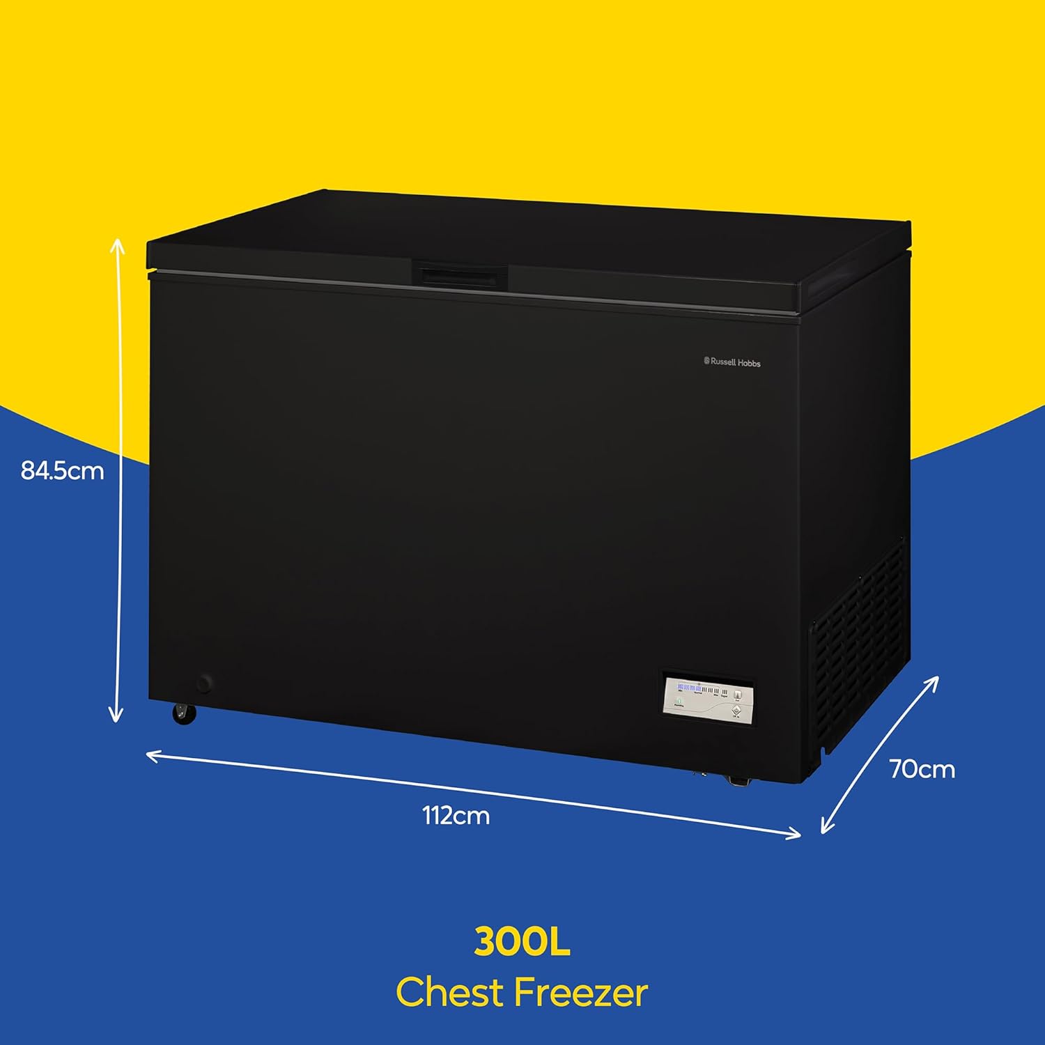 Russell Hobbs Free Standing Chest Freezer, 300 Litres, Low Noise, Garage Safe, Counterbalance Lid, Front Drain Hole, 1.8m Cord, Castor Wheels, 5 Year Registered Guarantee Black, RH300CF201B - Image 2