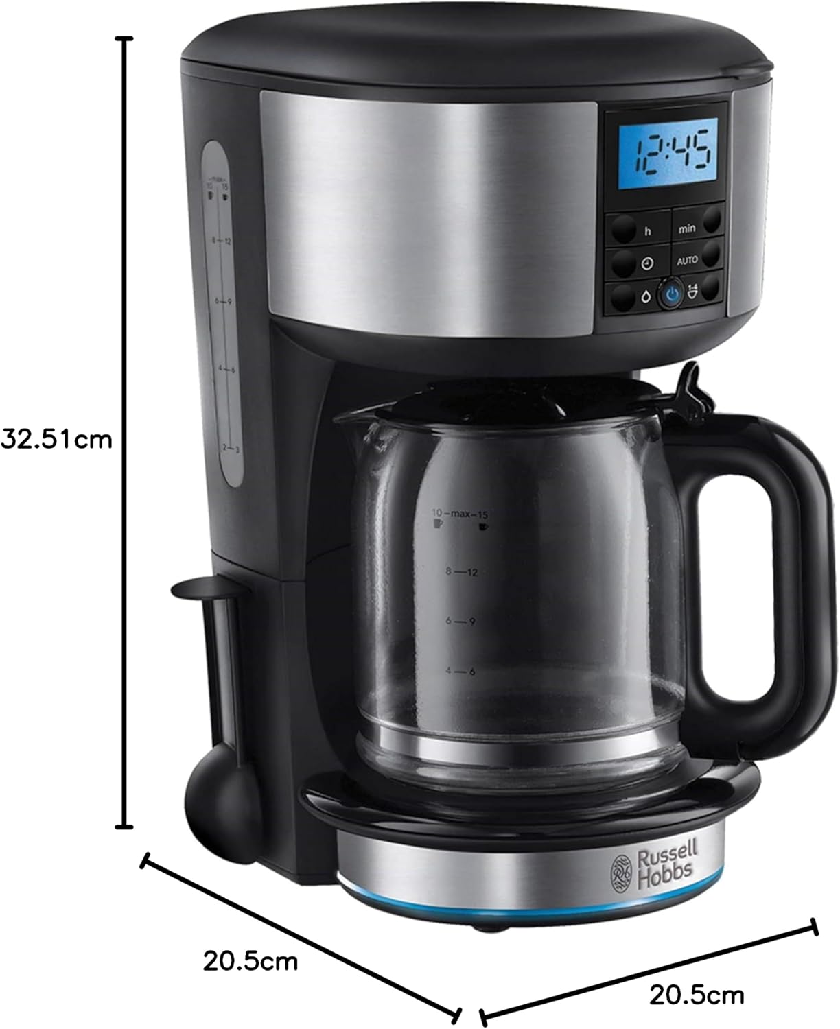 Russell Hobbs Buckingham Filter Coffee Machine, 1.25L Carafe/10 Cups, 1-4 Cup Brewing Option, Fast Brew, 24hr Timer, 40min Keep Warm, Pause & Pour, Washable Filter, Auto Clean, 1000W, 20680 - Image 10