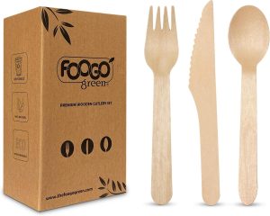 FOOGO Green 150pcs Disposable Woode...