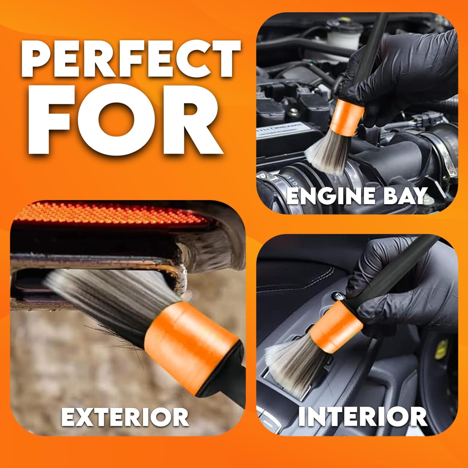 Xtremeauto Car Detailing Brushes Set - 5pc Professional Detailing Brushes, Ultra Soft Brush, Non Scratch For Cleaning Car Interior & Wheels, Delicate Valeting Interior Detail Brushes Alloy Wheels - Image 5