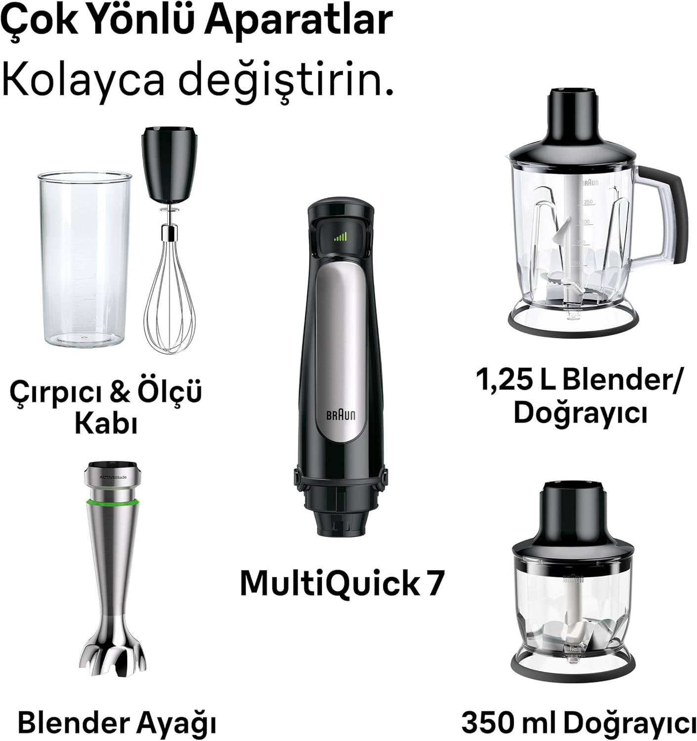 Braun MultiQuick 7 MQ7045 Hand Blender, Mixer, ActiveBlade System, EasyClick Plus System, Splash Control - Image 4