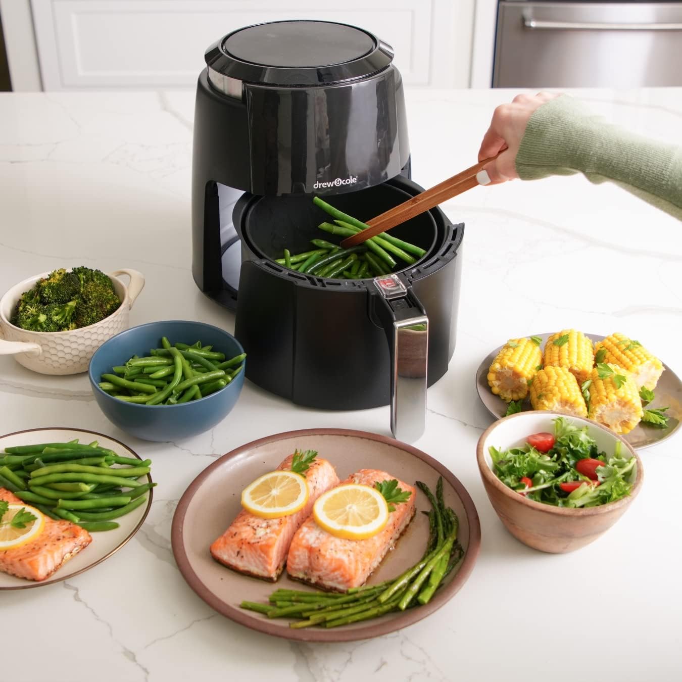 Drew&Cole Air Fryer 4L - 8-in-1 Digital Air Fryer - 4 Litre Capacity - 8 Pre-Set Programmes - Cook with Less Oil & Fat - Easy Cooking - Ideal Kitchen Appliance for Smaller Families & Couples - Image 9