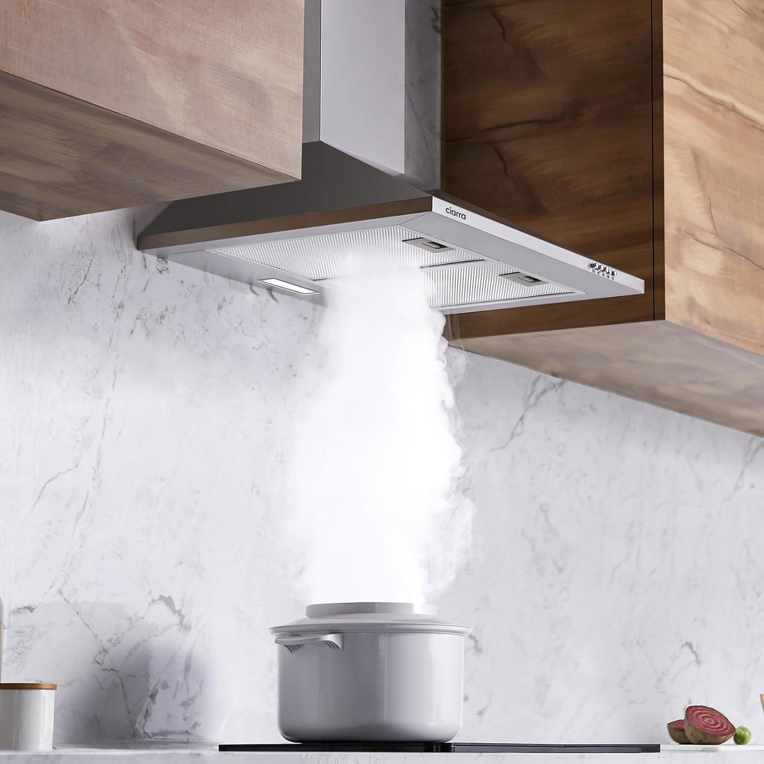 CIARRA CAS6201A Cooker Hood 60cm Stainless Steel Chimney Range Hood 600mm Recirculating Duct Kitchen Ventilation Extractor Fan - Image 5