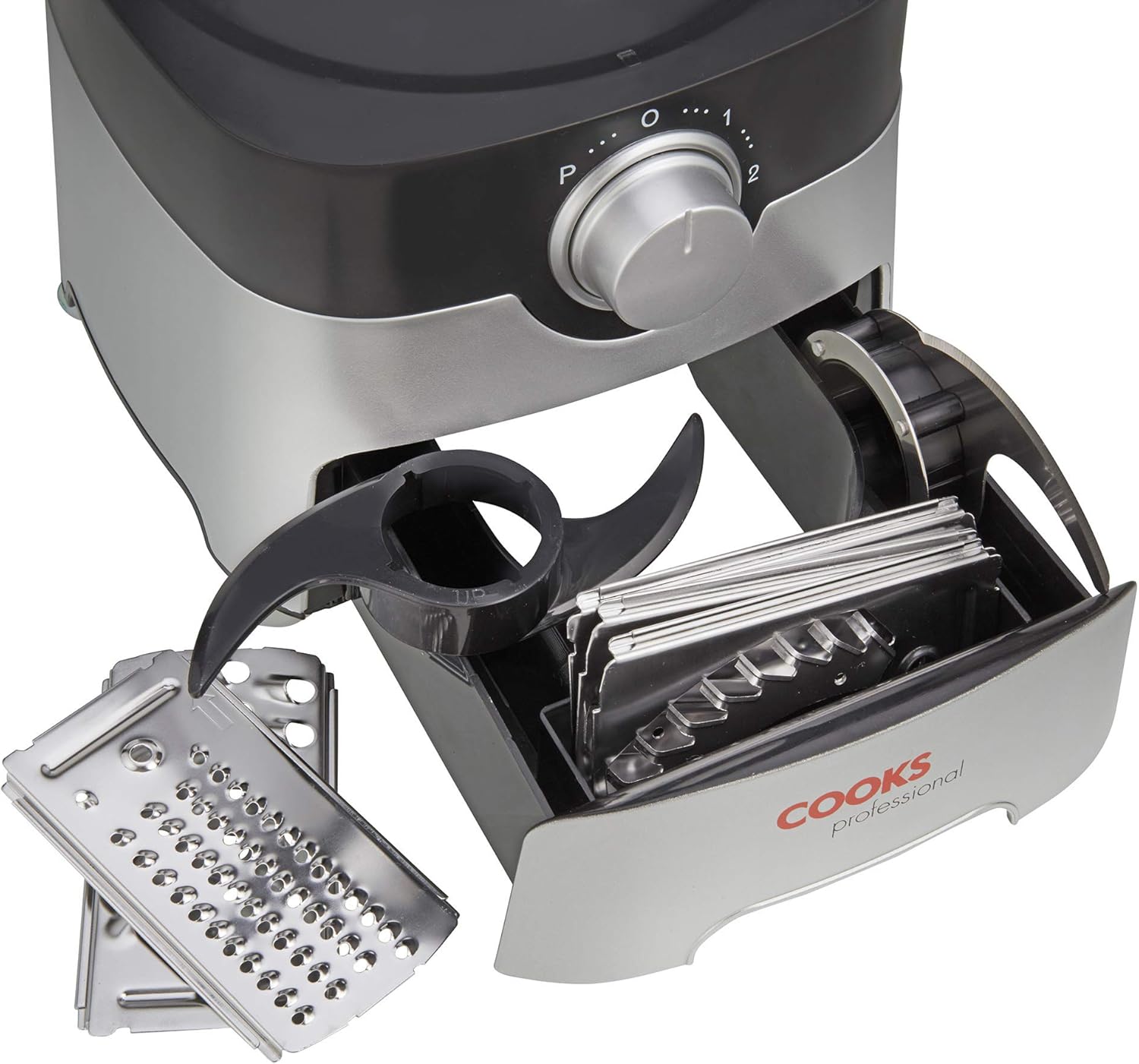 Cooks Professional Food Processor 1000W with 7 Blades, 2L Mixing Bowl & 1.8L Blender Jug | Multifunction Kitchen Chopper & Blender Tool for Chopping Slicing Grating Kneading Blending | Black & Silver - Image 6