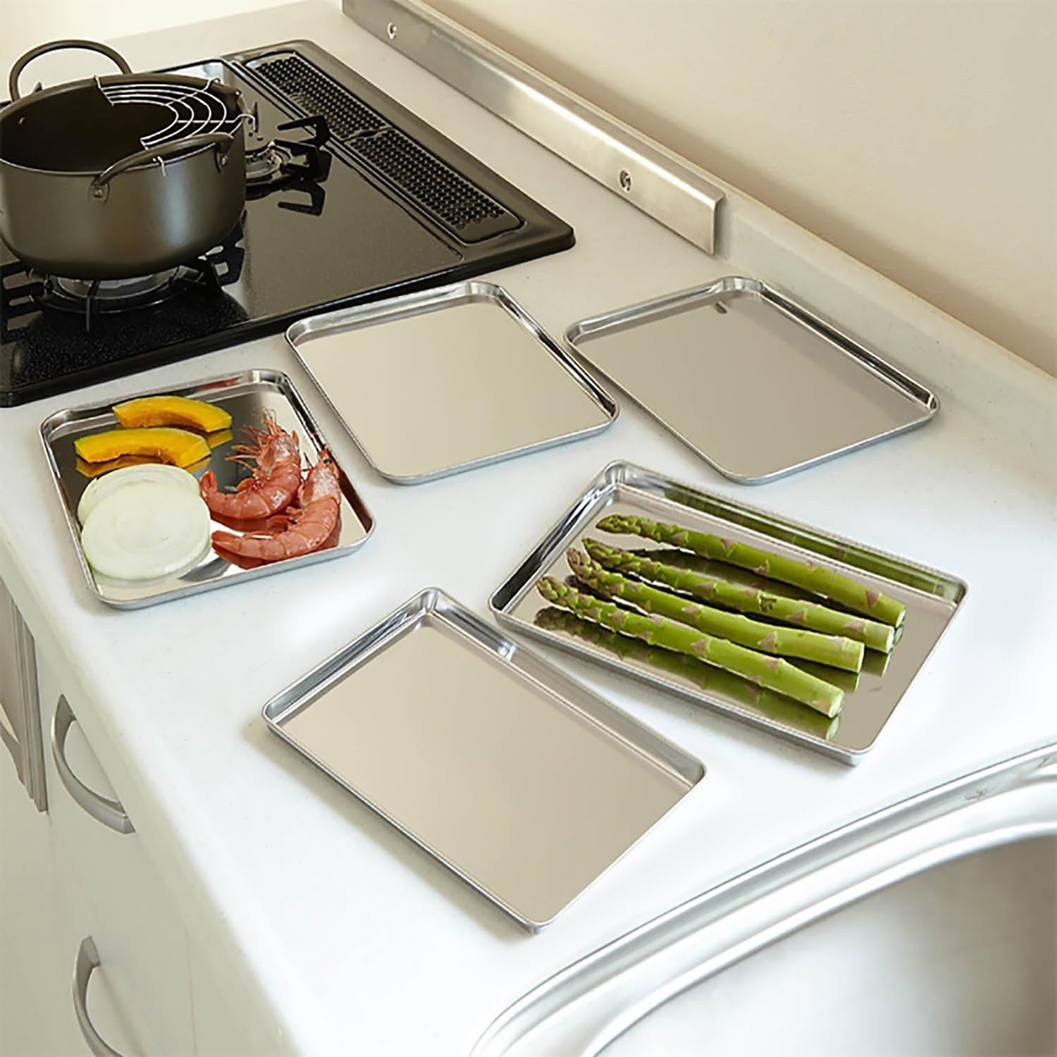 HaWare Baking Tray Set of 2, Stainless Steel Oven Tray– Large Cookie Sheet Pan for Baking Cooking Serving - 40 x 30 x 2.5 cm, Healthy & Non Toxic, Easy Clean & Dishwasher Safe - Image 6