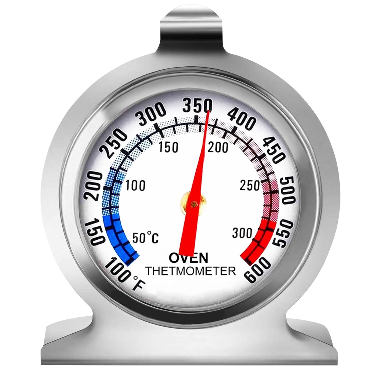Oven Thermometer 50-300°C/100-600°F, Oven Grill Fry Chef Smoker Analog Thermometer Instant Read Stainless Steel Kitchen Cooking Thermometer (1Pack)