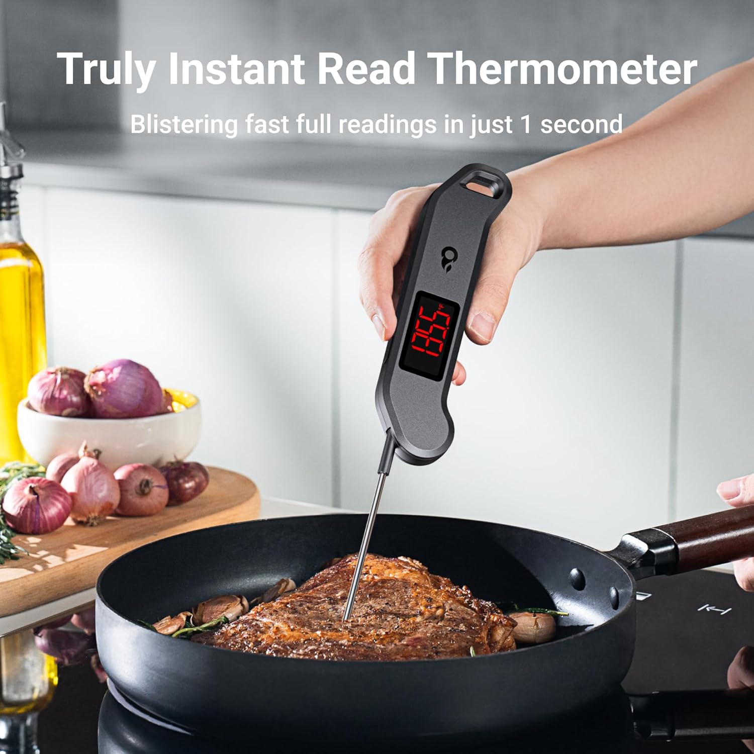 ThermoMaven Meat Thermometer Digital - 1s Instant Read, Food Cooking Thermometer Precise ±0.3℃ NIST Certified, IP65 Waterproof Magnetic Store, Large Bright LED Display, Home Kitchen BBQ Grill Oven - Image 4