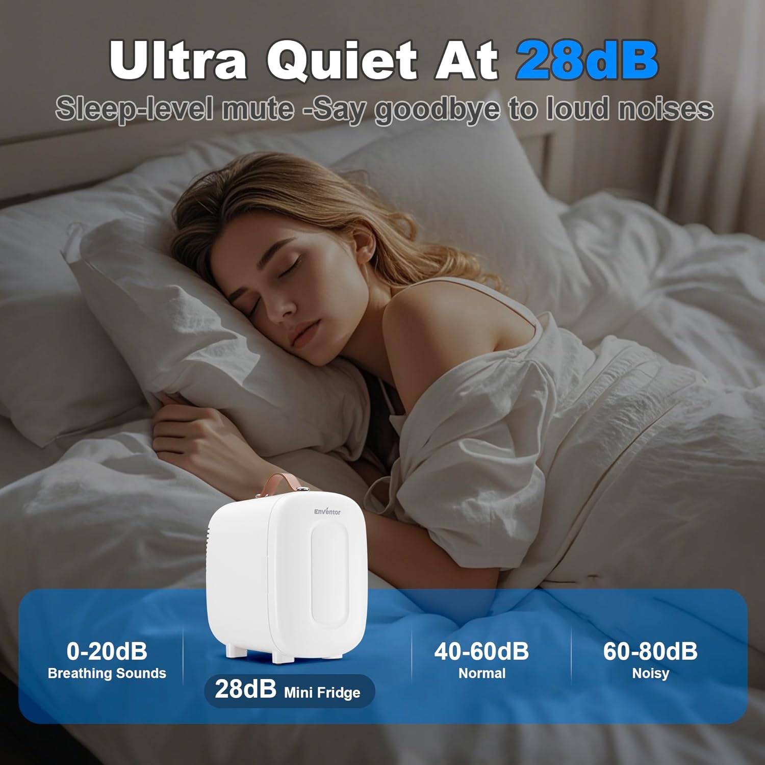 Enventor Mini Fridge 4 Litre/ 6 Can, AC+12V DC Power, Portable Cooler & Warmer, Small Fridge for Bedrooms, Car, Skincare, Fruit and Drinks, White - Image 5