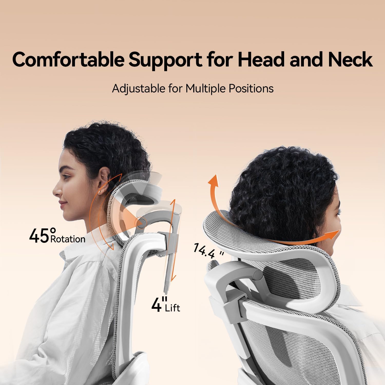SIHOO B100 Ergonomic Office Chair, Comfy Desk Chair with Adaptive Dynamic Lumbar Support, Computer Chair with Extra Wide Headrest, Flip-Up Armrests, 90-135° Tilt Lock and Breathable Mesh Cushion - Image 8