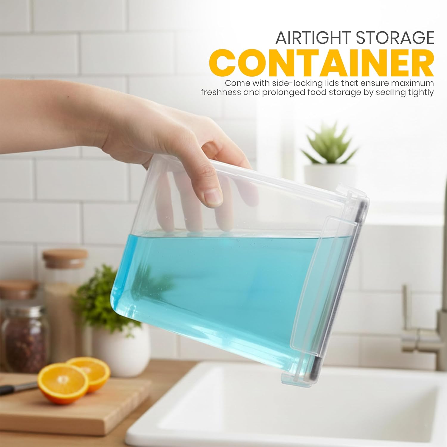 KICHLY Airtight Food Storage Containers With Lids (24 Pack) - Pantry Organizers and Storage - BPA-Free Pantry Storage Or Kitchen Storage Containers - Ideal for Cereal, Flour, Sugar & More - Image 3