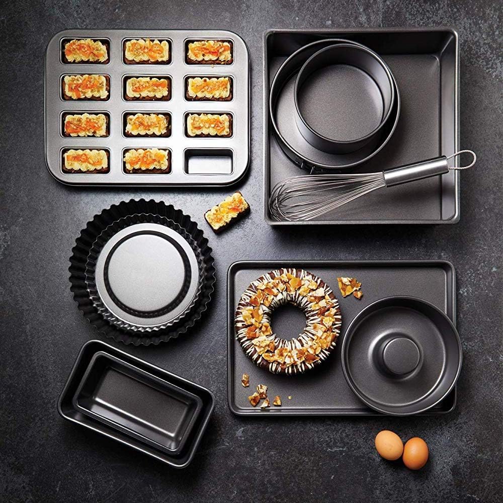 MasterClass Ring Cake Tin with PTFE, PFOA and BPA Free Non Stick, Robust 1mm Thick Carbon Steel, Savarin Mould 20cm (8”) for Cakes and Desserts, Rust Resistant, Ultimate Double-Layer, Grey - Image 4