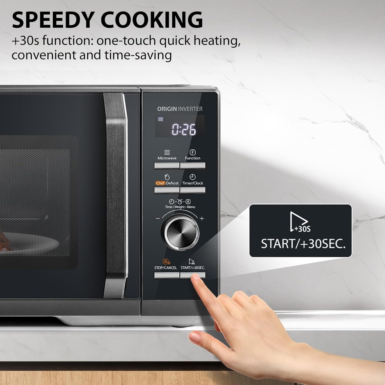 Toshiba 25L 3-in-1 900W Microwave Oven in a Stunning Sleek Morandi Grey Colour, With Origin Inverter, Chef Defrost, Microwave, Grill, Combi, 10 Power Levels, 7 Auto Menus, Easy Clean, MW3-AG25PFI(MG) - Image 7