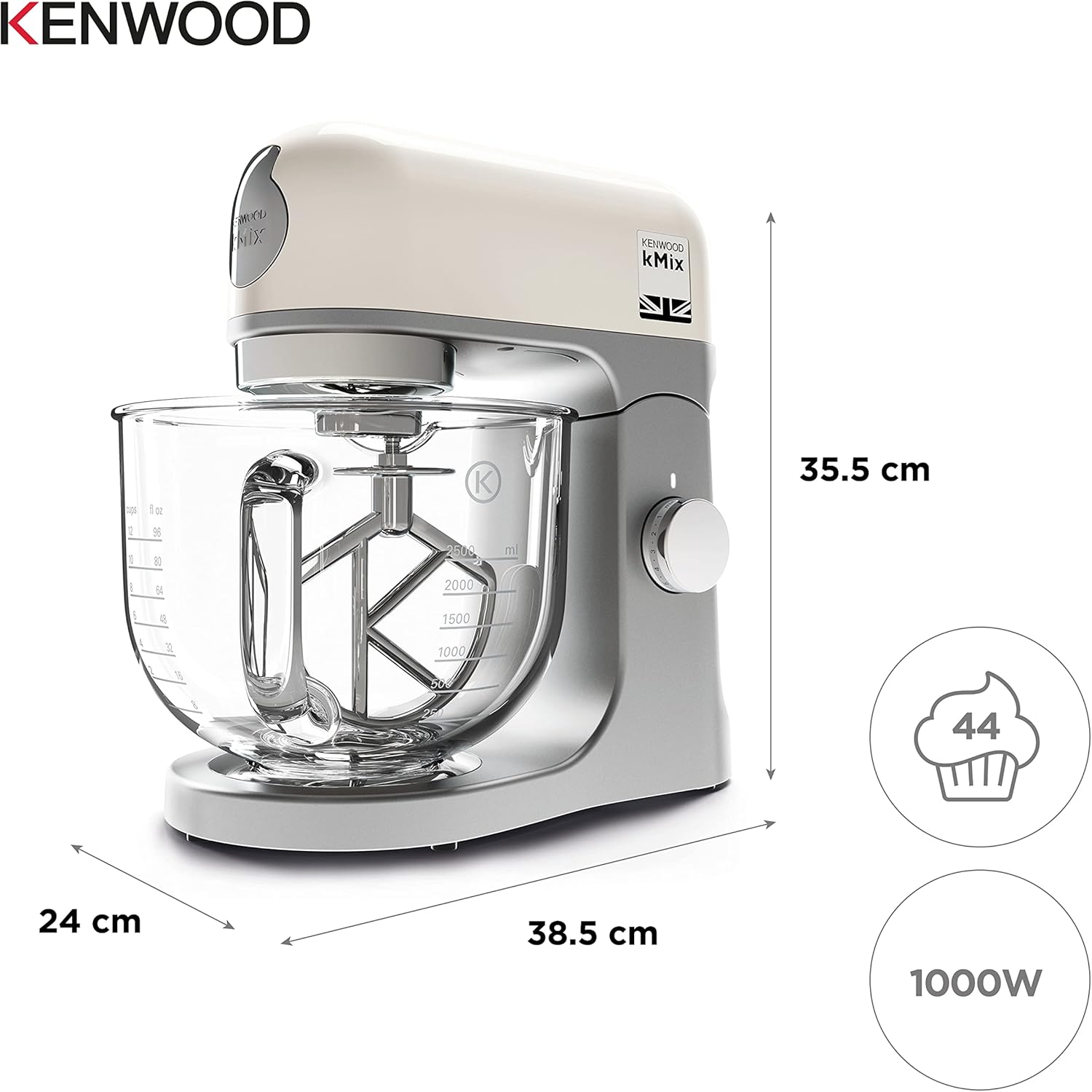 Kenwood KMX754CR KMIX 1000Watts Stand Mixer 6-Speeds Cream - Image 5