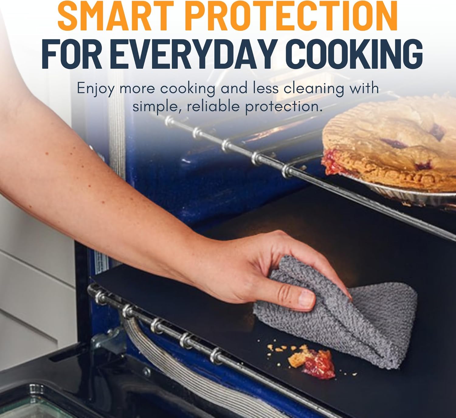 Linda's Essentials Oven Liners for Bottom of Oven (2 Pack) - Universal Non-Stick Liner for Fan Assisted Cooking, 32 x 50 cm Kitchen Essentials, Protector Sheets, Save Time & Clean Easily (Black) - Image 8