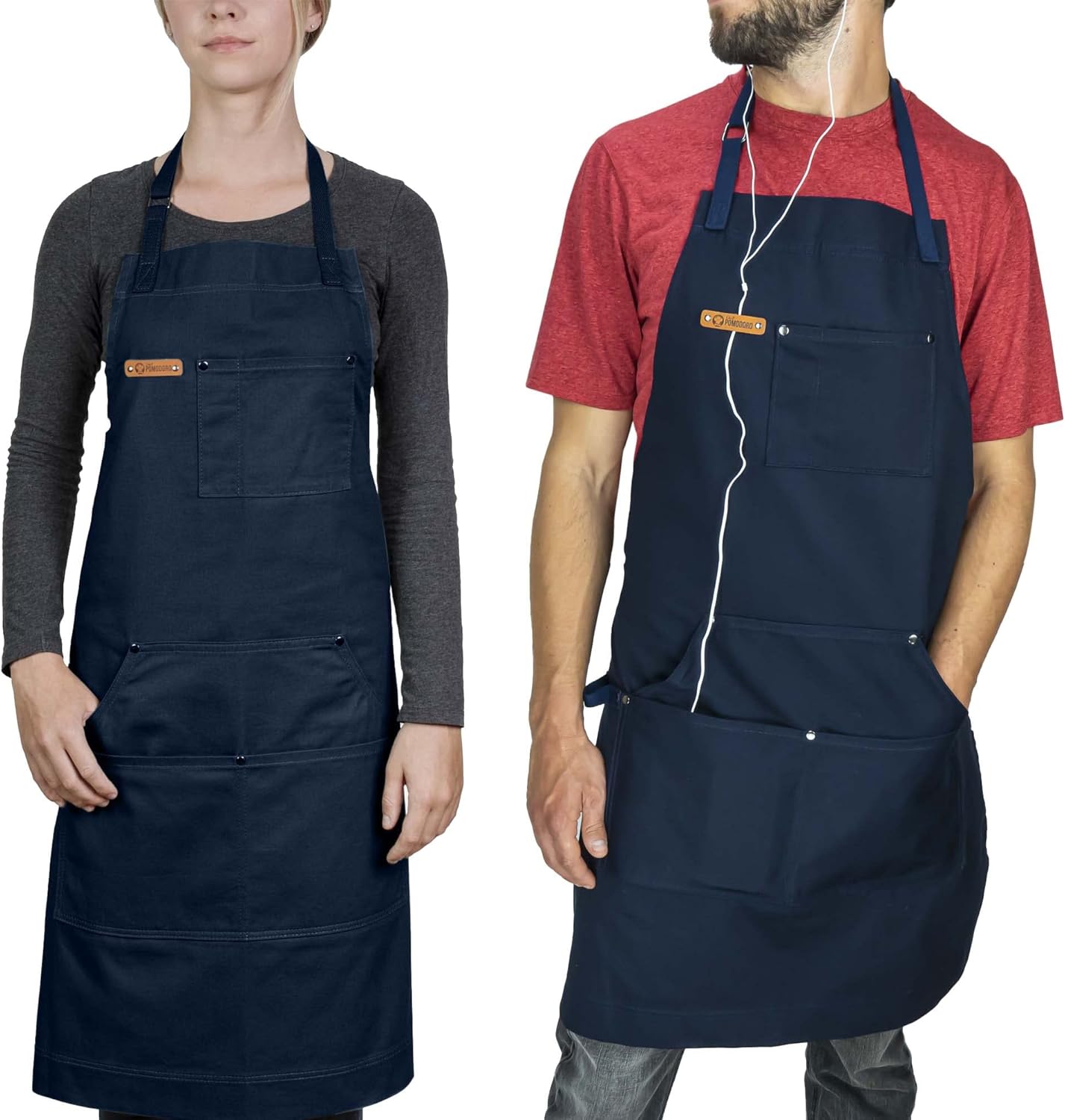 Chef Pomodoro Chef Apron - Top Recommended - Adjustable Pockets, Bibs - Designed for Home, Kitchen, BBQ, Grill Use