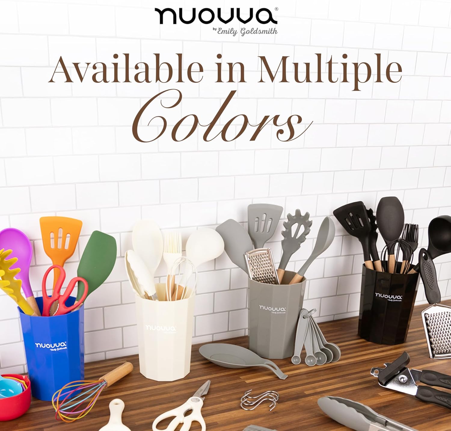 Kitchen Non Stick Cooking Utensils Set – Heat Resistant Silicone Utensils with Wooden Handle – Ladles, Spoons and Spatulas Set – Kitchen Tools & Accessories – 35pcs, Cream – by Nuovva - Image 8