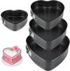3 Pcs Heart Shaped Cake Tin Set, Ro...
