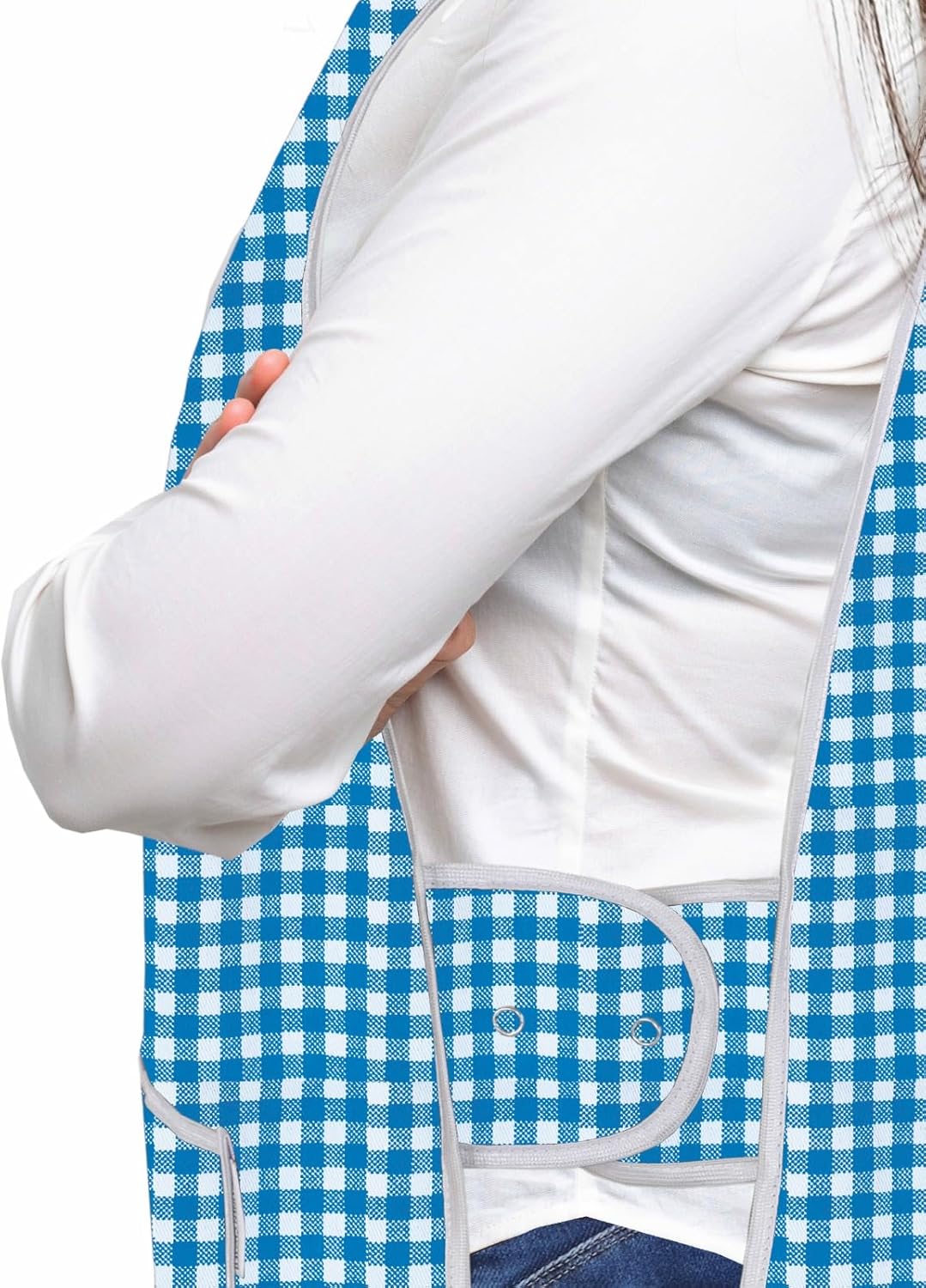LINEN CLOSET Womens Tabards with Pockets for Men Ladies Cleaning Catering Chef Kitchen Aprons Unisex Hygea Tabard Apron Work Tabards - Image 2