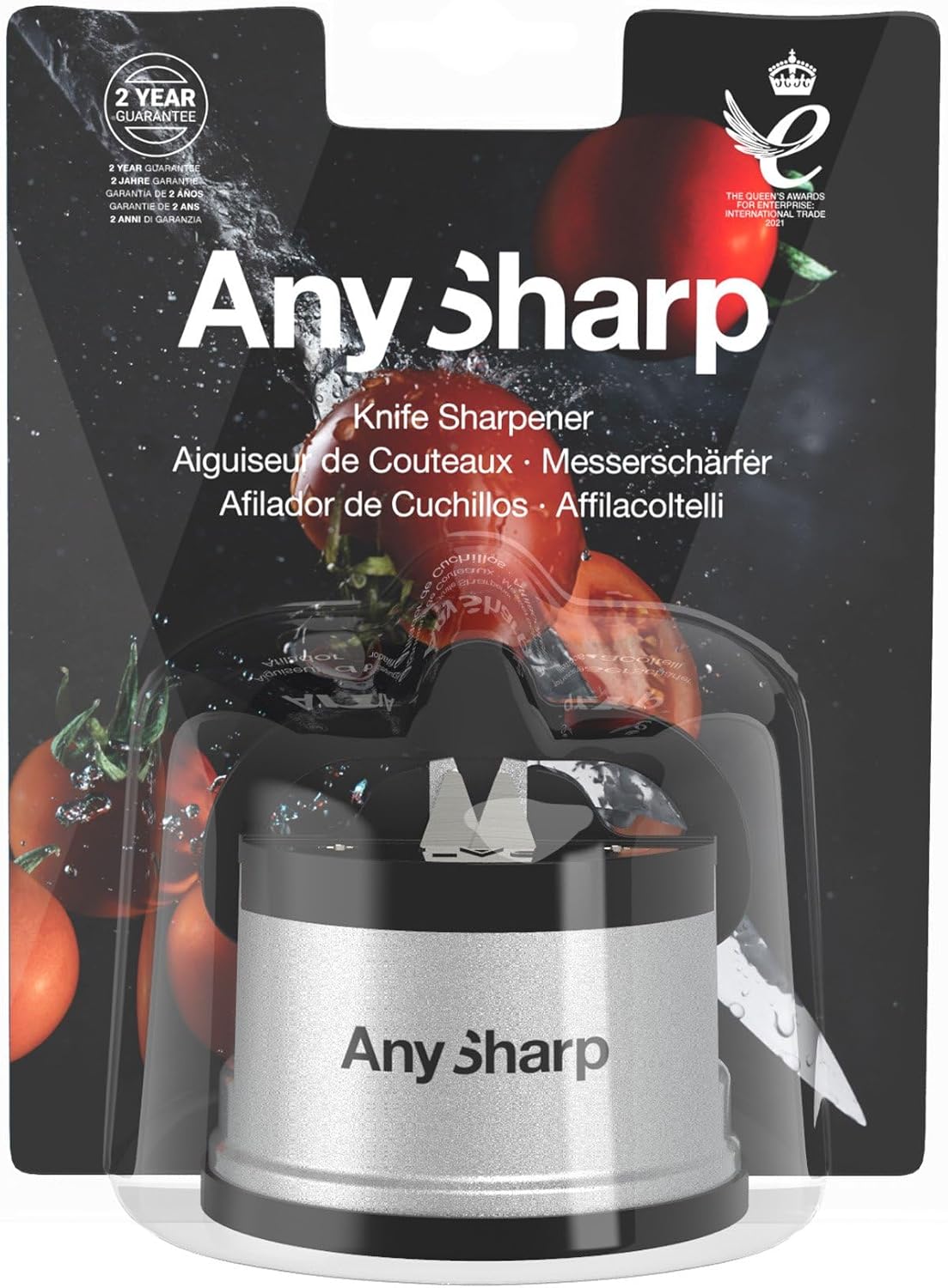 AnySharp Knife Sharpener, Hands-Free Safety, PowerGrip Suction, Safely Sharpens All Kitchen Knives, Ideal for Hardened Steel & Serrated, World's Best, Compact, One Size, Silver - Image 12