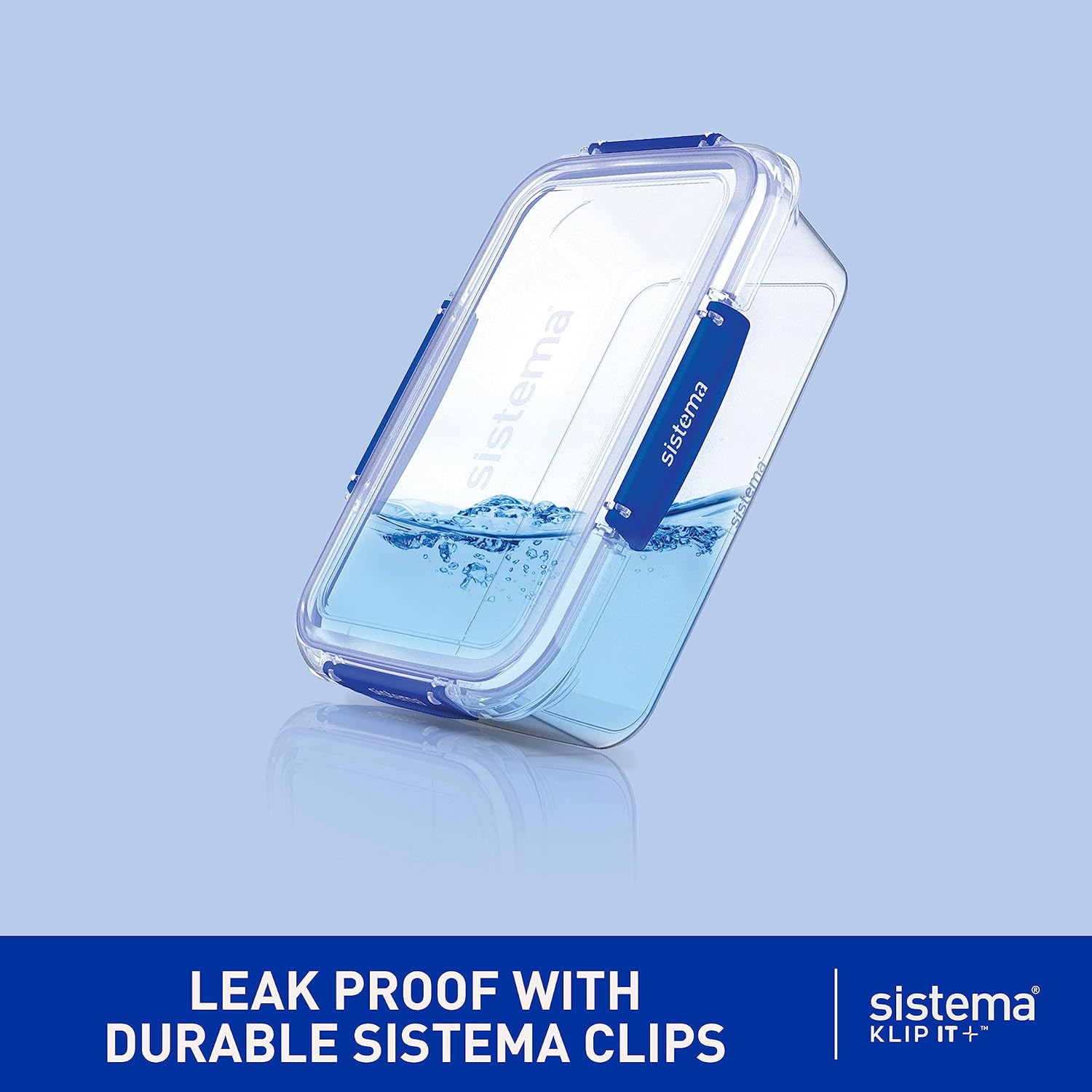 Sistema KLIP IT PLUS Leakproof Food Storage Containers | 2.2 L1 L400 ml | Airtight & Stackable Meal Prep Containers with Lids | School Lunch Boxes & Snack Boxes | 6 Count - Image 2