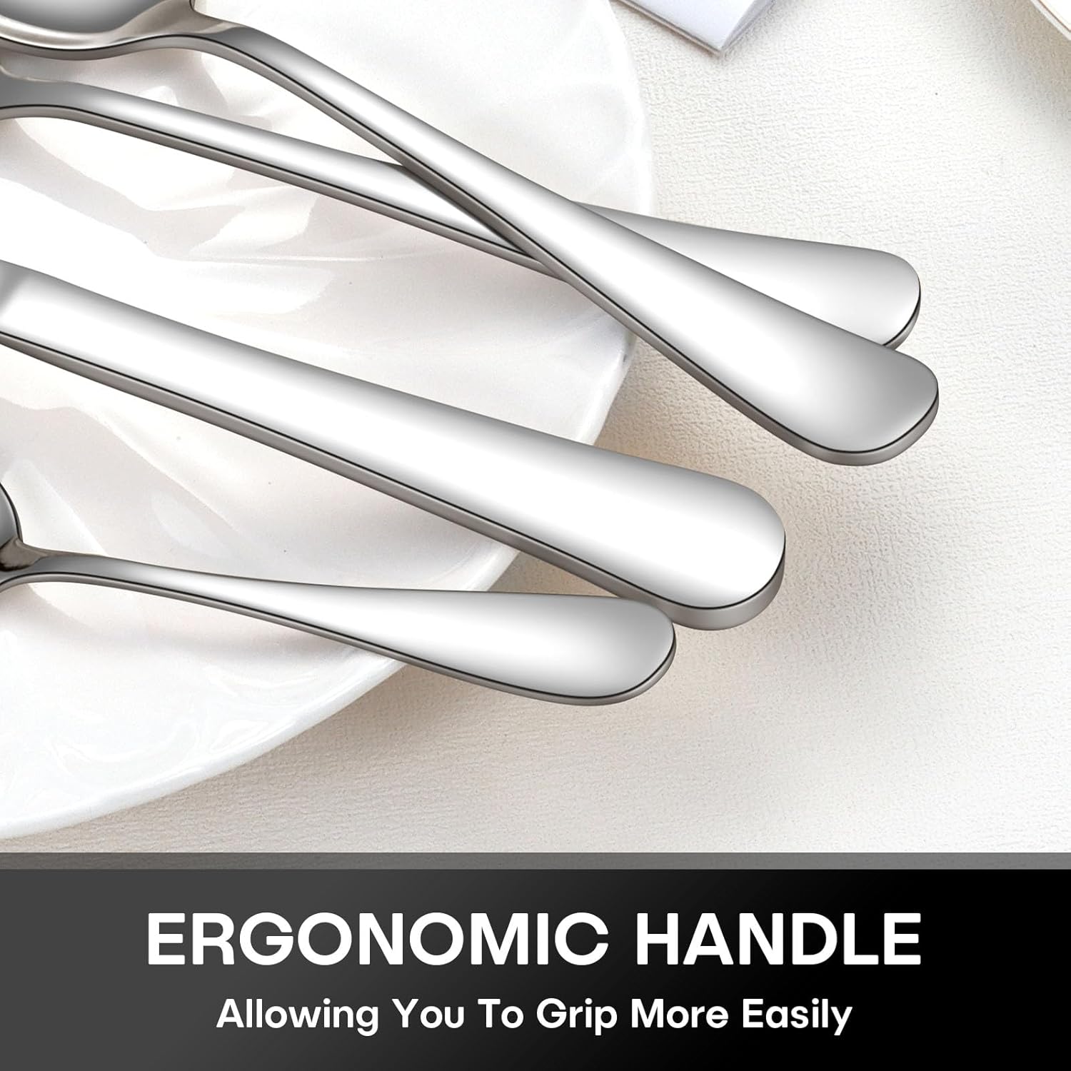 Cutlery Set, NINIROR 16 Piece Food-Grade Stainless Steel Flatware Set Silverware Set for 4 People Include Spoon Knife and Fork Sets Mirror Polished Dishwasher Safe for Home Restaurant Modern Design - Image 5