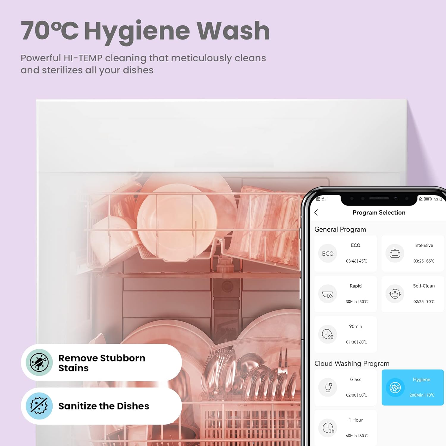 COMFEE' KWH-BD1215P-W Fully Integrated Dishwasher with 12 Place Settings, Cloud Wash, Extra Drying, Built-in Dishwasher with Delay Start, Quick Wash - White - Image 8