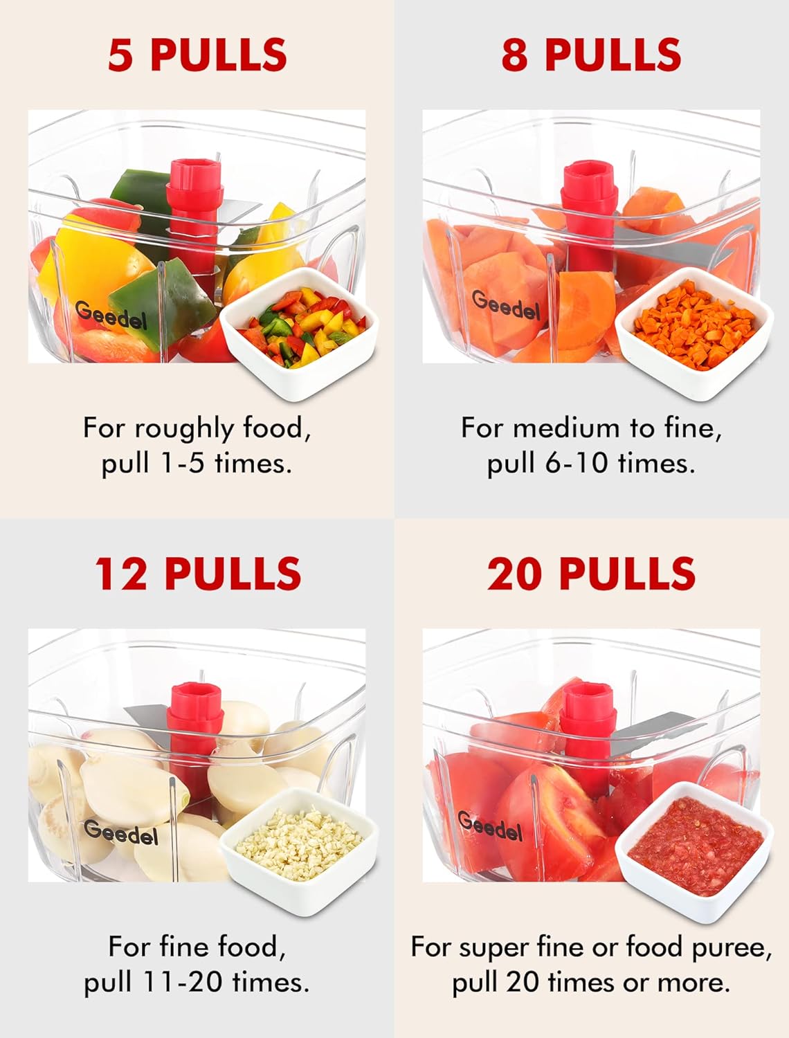 Manual Pull Food Chopper, Hand Pull String Onion Chopper Dicer for Kitchen, Easy Cleaning food Chopper for Vegetables, Fruits (500 ML) - Image 5