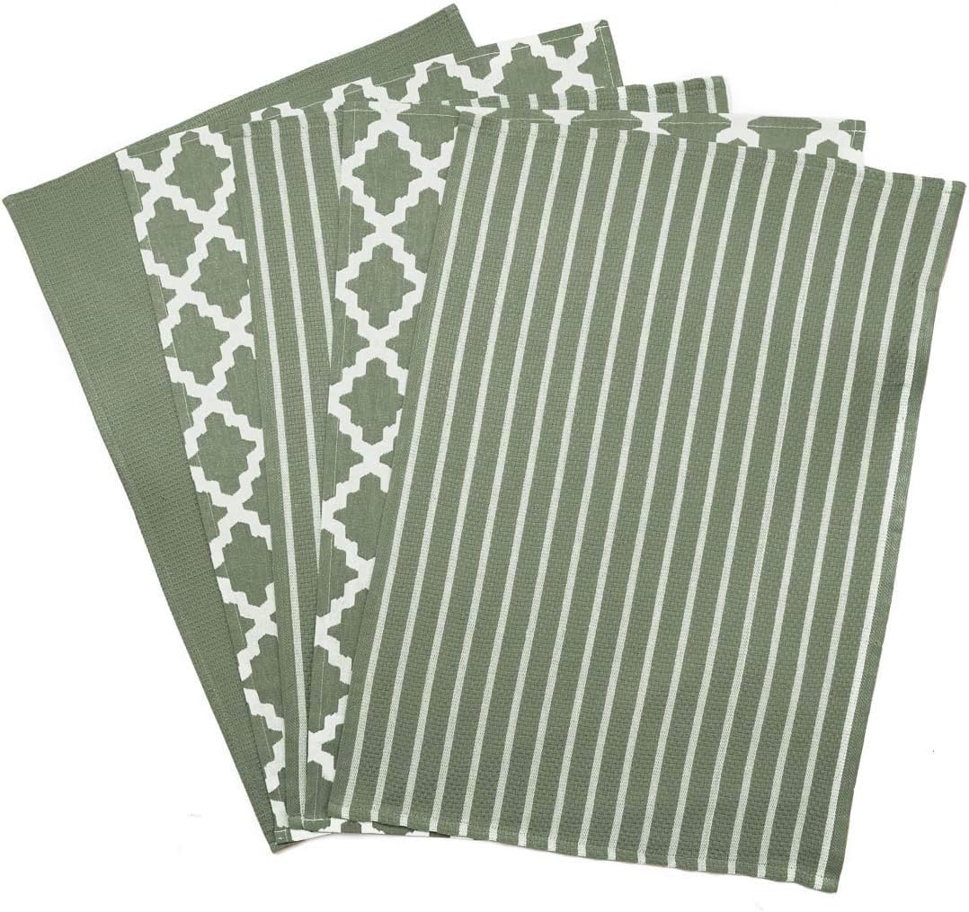 Penguin Home Premium 100% Pure Cotton Tea Towel for Kitchen, Set of 5 Kitchen Towels, Soft & Durable Kitchen Cloths Towel Set, Machine Washable, 65 x 45 cm Colour - Sage - Image 2