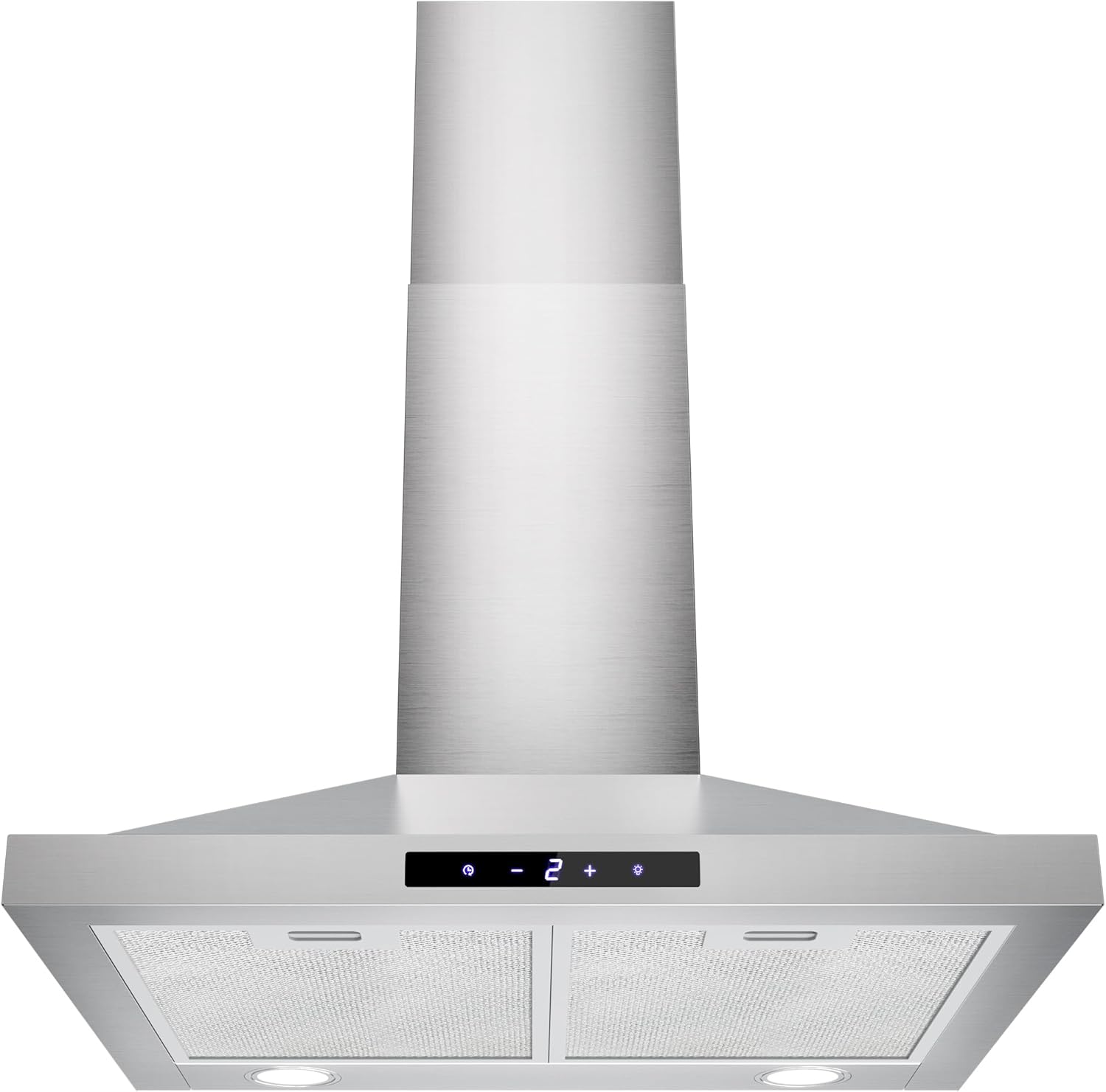 FIREGAS Chimney Cooker Hood 60 cm, 3 Fand Speeds, 335 m³/h,Touch controls,Recirculating & Ducting Extractor Hood Wall Mounted Range Hood 600mm Kitchen Extractor Fan - Stainless Steel