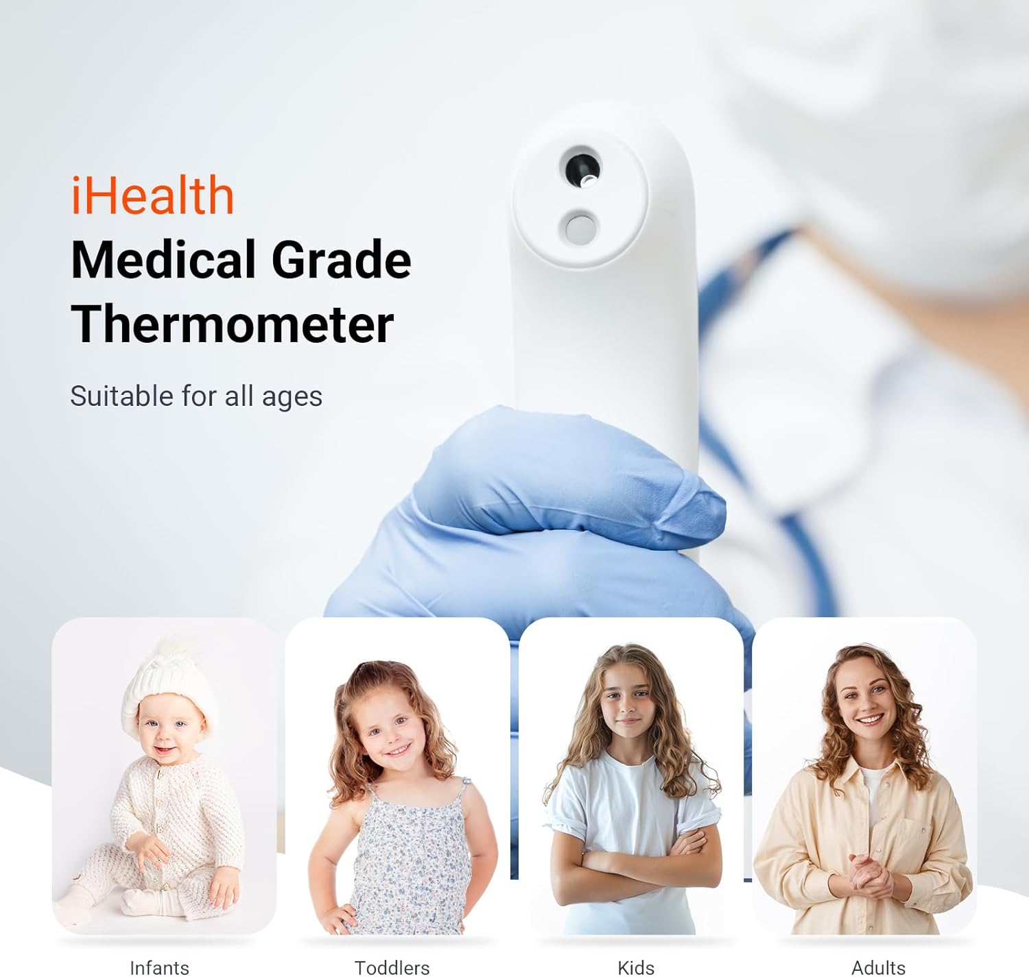 iHealth No-Touch Forehead Thermometer, Digital Infrared Thermometer for Adults and Kids, Touchless Baby Thermometer with 3 Ultra-Sensitive Sensors(PT3) - Image 5