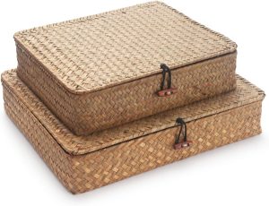 Seagrass Storage Box with Lids Rect...