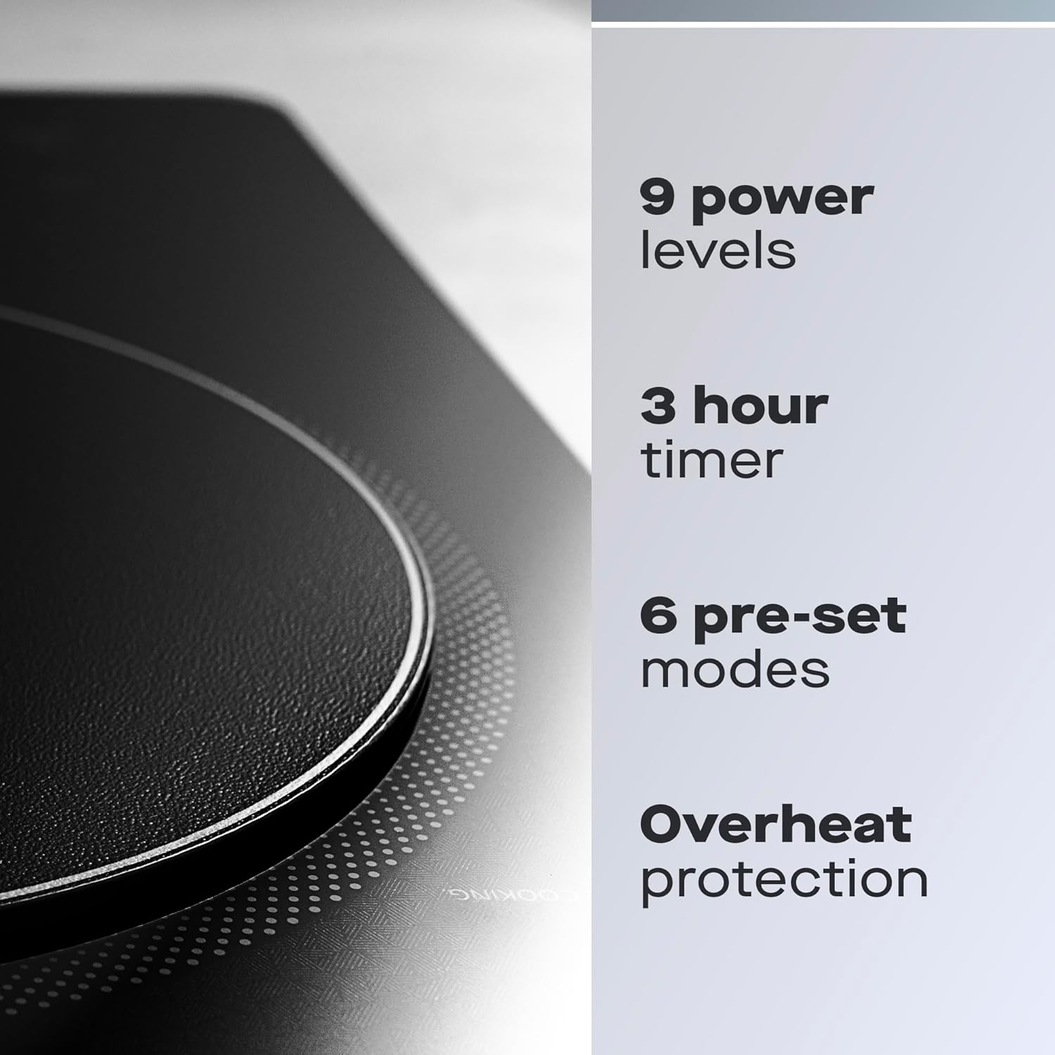 Daewoo 2200W Portable Single Induction Hob – Convenient Electric Cooktop for Use With Induction-Suitable Pans, 6 Presets, LED Controls & Timer - Image 2