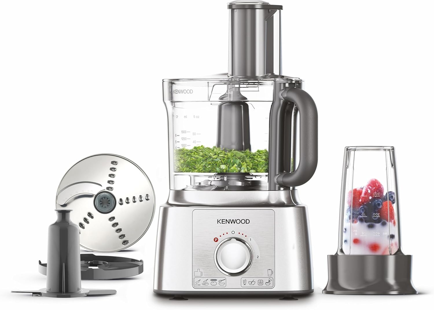 Kenwood FDP65.180SI 2 in 1 Food Processor Multipro Express, Silver, 3 Litre Bowl